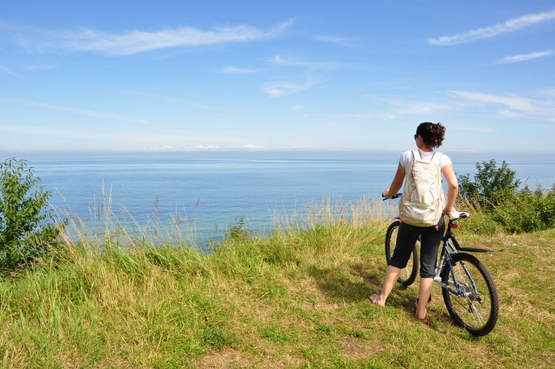 Sie sehen Radwege an der polnischen Ostsee