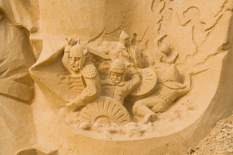 Sie sehen ein Detailbild von Sandskulpturen - zwischen Ahlbeck und Swinemünde gibt es ein Sandskulpturen-Festival