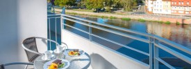 Aparthotel Nad Parseta in Kolberg: Ausblick auf die Altstadt - Foto: Carsten Wolf